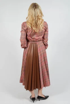 Sfizio Dresses^Chemisier Dress with Patchwork in Caramel