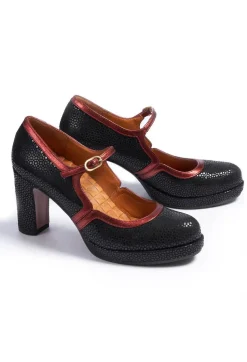 Chie Mihara Heels^Chunky Heeled Shoes in Negro / Danko / Picasso / Copper