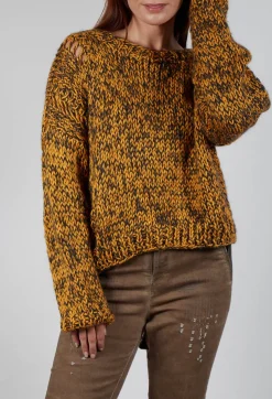 Umit Unal Knitwear|Jumpers^Chunky Knit Jumper in Orange Black