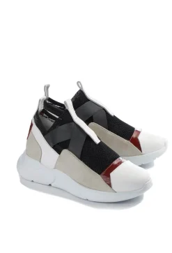 IXOS Trainers^Chunky Mesh Trainers in Nero / Bianco / Argento