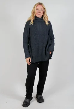 Rundholz Mainline Jumpers^Chunky Roll Neck Jumper in Slate Mel