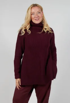 Rundholz Mainline Jumpers^Chunky Roll Neck Jumper in Merlot