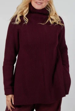 Rundholz Mainline Jumpers^Chunky Roll Neck Jumper in Merlot