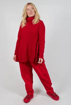 Rundholz Mainline Jumpers^Chunky Roll Neck Jumper in Cardinal