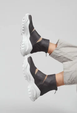 Lofina Boots^Chunky Sole Cut Out Boots in Gasoline Fumo