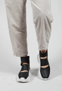 Lofina Boots^Chunky Sole Cut Out Boots in Gasoline Nero