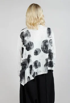 Moyuru Jumpers^Circle Print Top in Light Grey