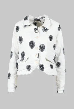 Aequamente Jackets^Citrus Print White Jacket