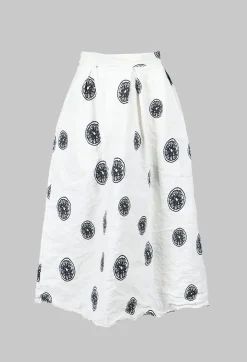 Aequamente Skirts^Citrus Print White Skirt