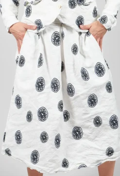 Aequamente Skirts^Citrus Print White Skirt