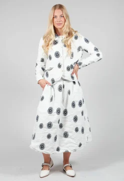Aequamente Skirts^Citrus Print White Skirt