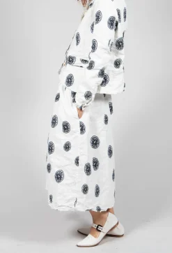 Aequamente Skirts^Citrus Print White Skirt