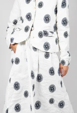 Aequamente Skirts^Citrus Print White Skirt