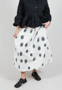 Aequamente Skirts^Citrus Print White Skirt