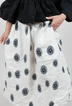 Aequamente Skirts^Citrus Print White Skirt