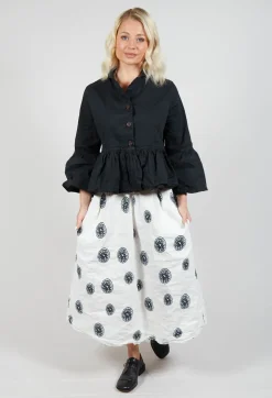 Aequamente Skirts^Citrus Print White Skirt
