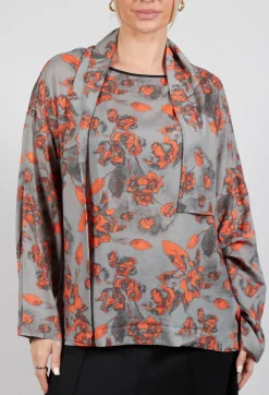 Xenia Design Shirts & Blouses^Clap Blouse in Grey and Orange