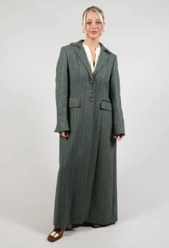 T.ba Coats^Classic Tweed Coat in Blue Tweed