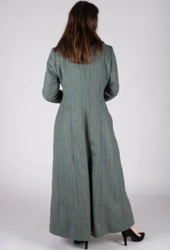 T.ba Coats^Classic Tweed Coat in Blue Tweed
