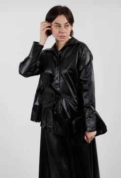 Bize Shirts & Blouses^Coated Shirt in Black