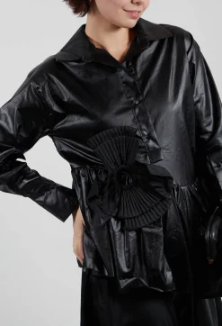 Bize Shirts & Blouses^Coated Shirt in Black