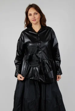 Bize Shirts & Blouses^Coated Shirt in Black