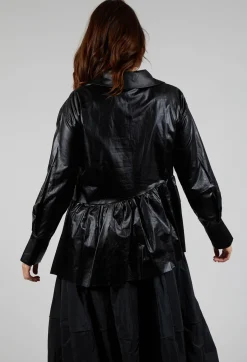 Bize Shirts & Blouses^Coated Shirt in Black