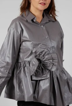 Bize Shirts & Blouses^Coated Shirt in Grey