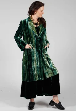 Bianco Levrin Coats^Colette Coat in Bottle Green and Mint Stripe