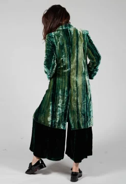 Bianco Levrin Coats^Colette Coat in Bottle Green and Mint Stripe