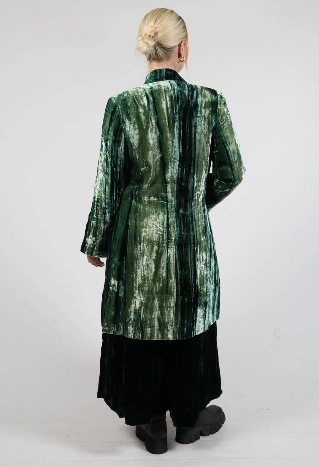 Bianco Levrin Coats^Colette Coat in Bottle Green and Mint Stripe
