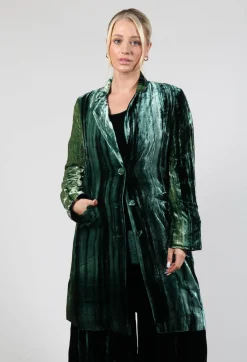 Bianco Levrin Coats^Colette Coat in Bottle Green and Mint Stripe