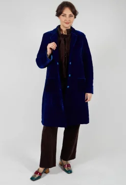 Bianco Levrin Jackets^Colette Pomegranate Jacket in Velvet Plain Cobalt