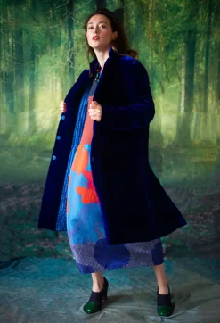 Bianco Levrin Jackets^Colette Pomegranate Jacket in Velvet Plain Cobalt