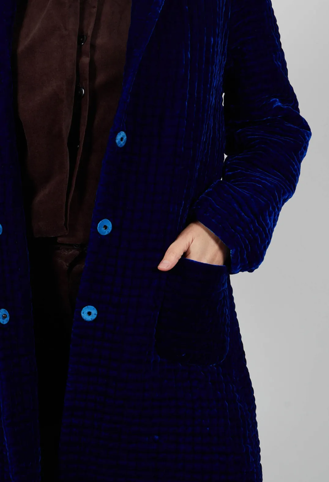Bianco Levrin Jackets^Colette Pomegranate Jacket in Velvet Plain Cobalt