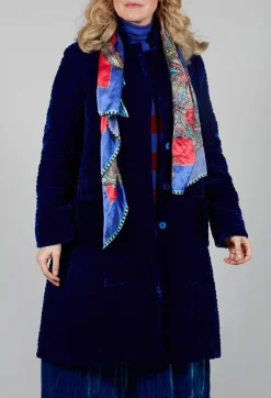 Bianco Levrin Jackets^Colette Pomegranate Jacket in Velvet Plain Cobalt
