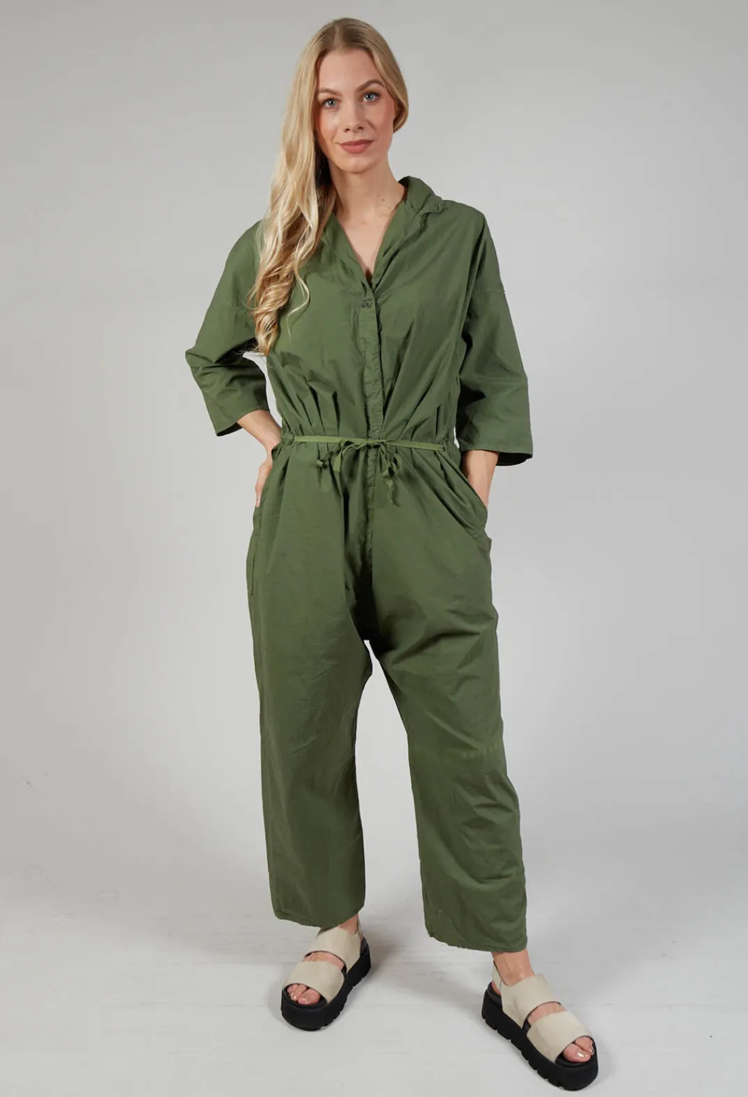 Album Di Famiglia Jumpsuits^Collar Jumpsuit TS in Green