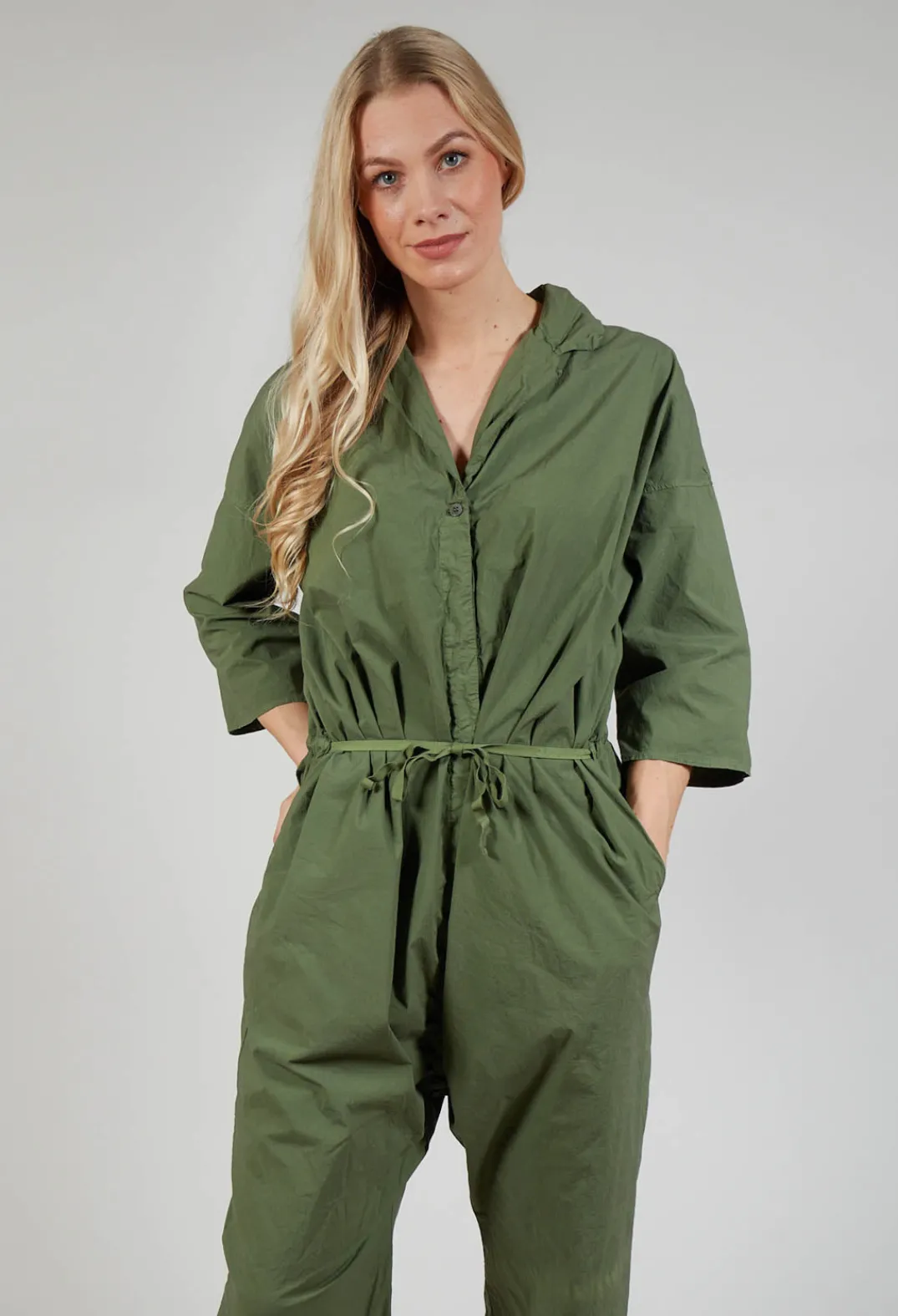 Album Di Famiglia Jumpsuits^Collar Jumpsuit TS in Green