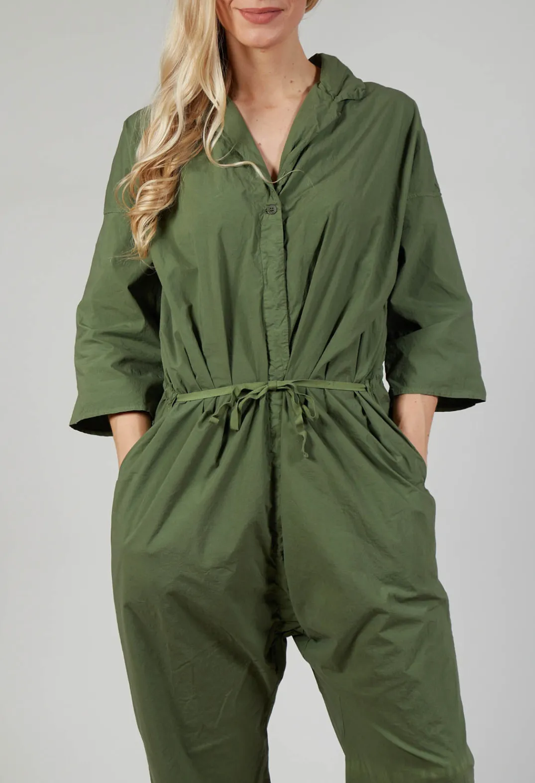 Album Di Famiglia Jumpsuits^Collar Jumpsuit TS in Green