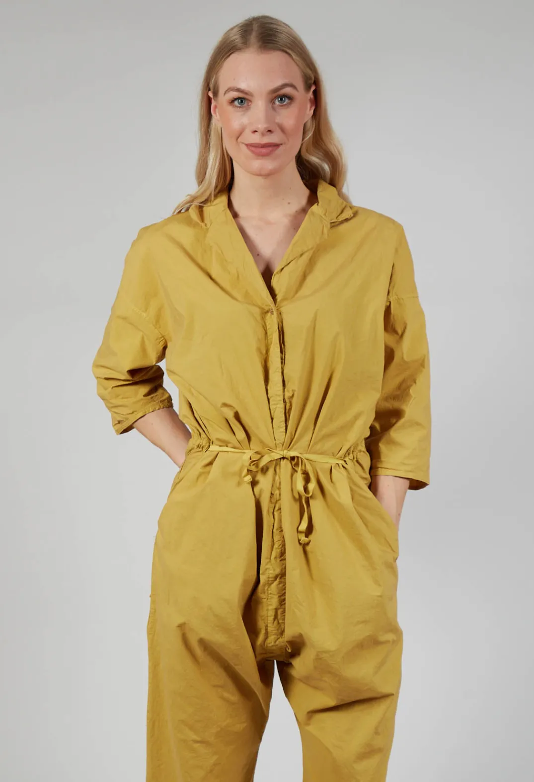 Album Di Famiglia Jumpsuits^Collar Jumpsuit TS in Sun Yellow