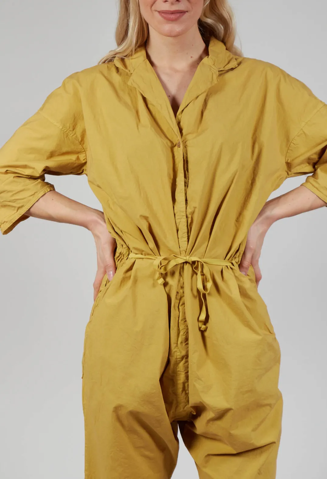 Album Di Famiglia Jumpsuits^Collar Jumpsuit TS in Sun Yellow