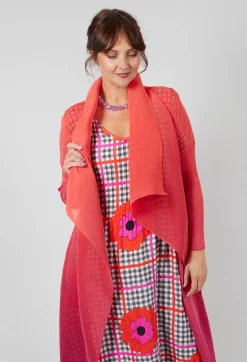 Alquema Coats^Collare Coat in Flame Beet