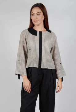 SOH Shirts & Blouses^Collared Blouse in Cream Stripe