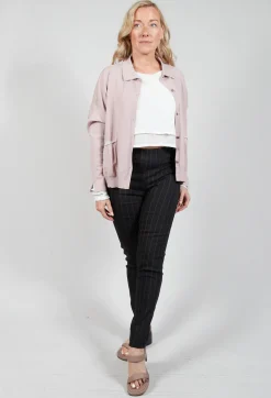 Sarah Pacini Cardigans^Collared Cardigan in Dusky Pink