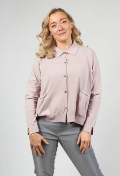 Sarah Pacini Cardigans^Collared Cardigan in Dusky Pink