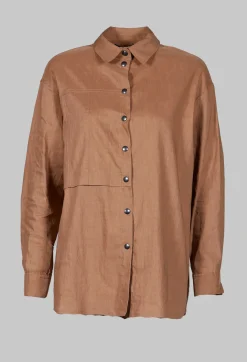 Sarah Pacini Shirts & Blouses^Collared Utility Shirt in Beige