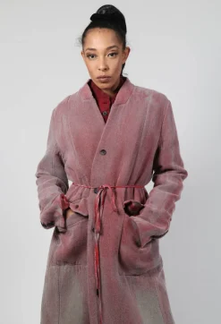 Masnada Coats^Collarless Coat in Graphite