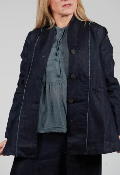 Aequamente Jackets^Collarless Jacket in Denim