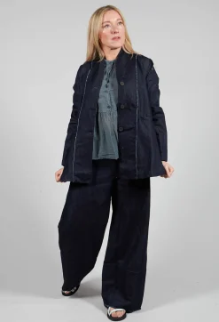 Aequamente Jackets^Collarless Jacket in Denim