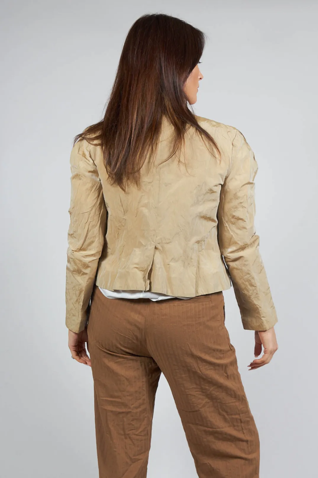 Malloni Jackets^Collarless Jacket in Miele